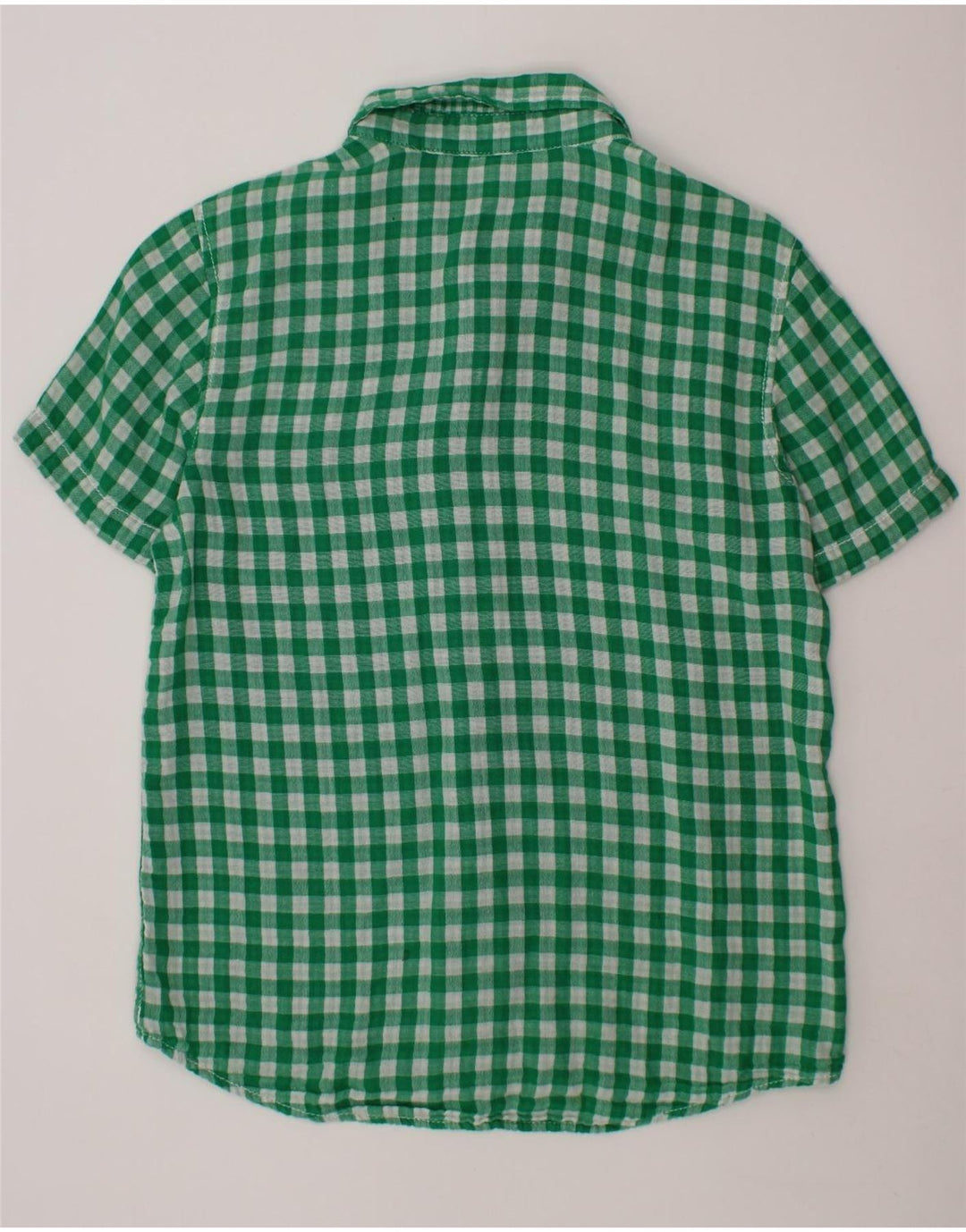BENETTON kortærmet skjorte til drenge 10-11 år Grøn Gingham
