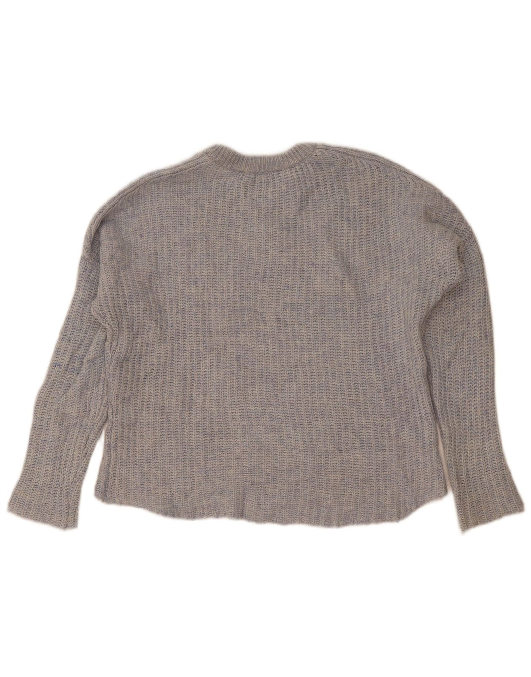 Zara Dame Oversized Boat Neck Jumper Sweater UK 14 Medium Blue Flecked