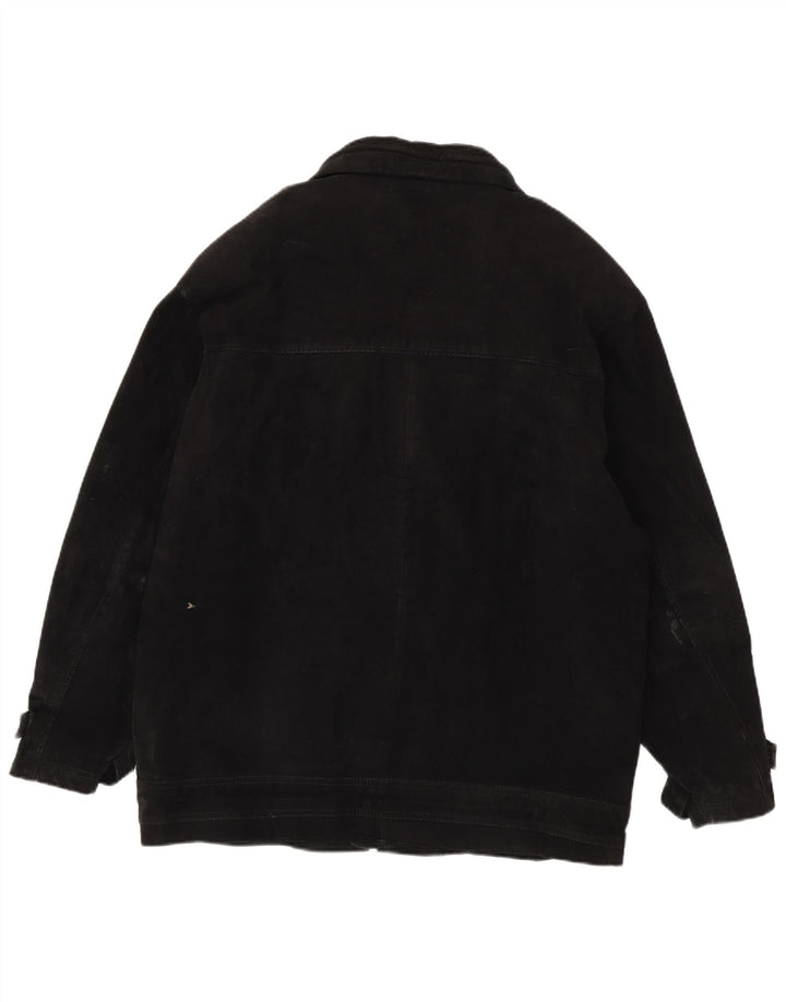 Vintage herre ruskindsjakke EU 52 XL sort læder