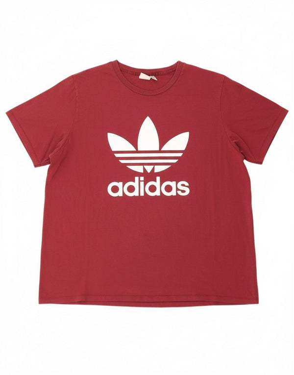 Adidas Herre Grafisk T-Shirt Top UK 32/34 4XL Bourgogne bomuld