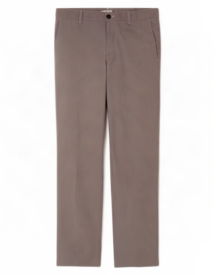Adidas Straight Chino Bukser til mænd W32 L30 Grå Gingham Polyester
