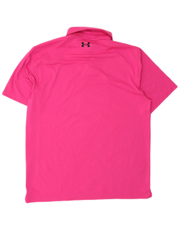 Under Armour Herre Polo Shirt Stor Pink Polyester