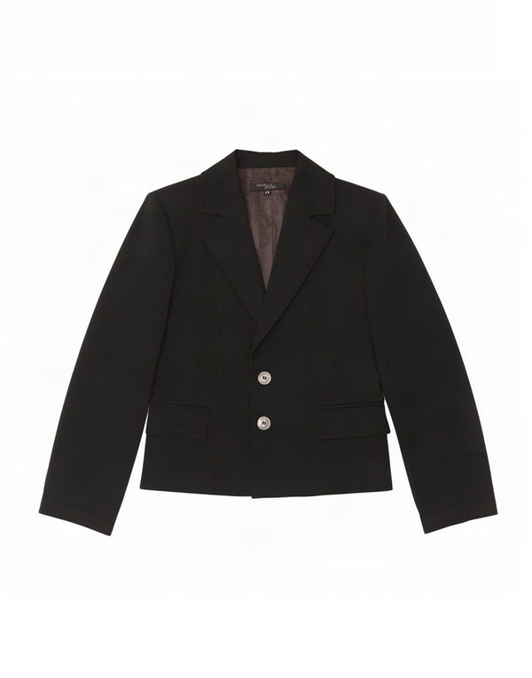 Mariella Rosati Dame 2 Button Blazer Jacket UK 10 Small Black Polyester