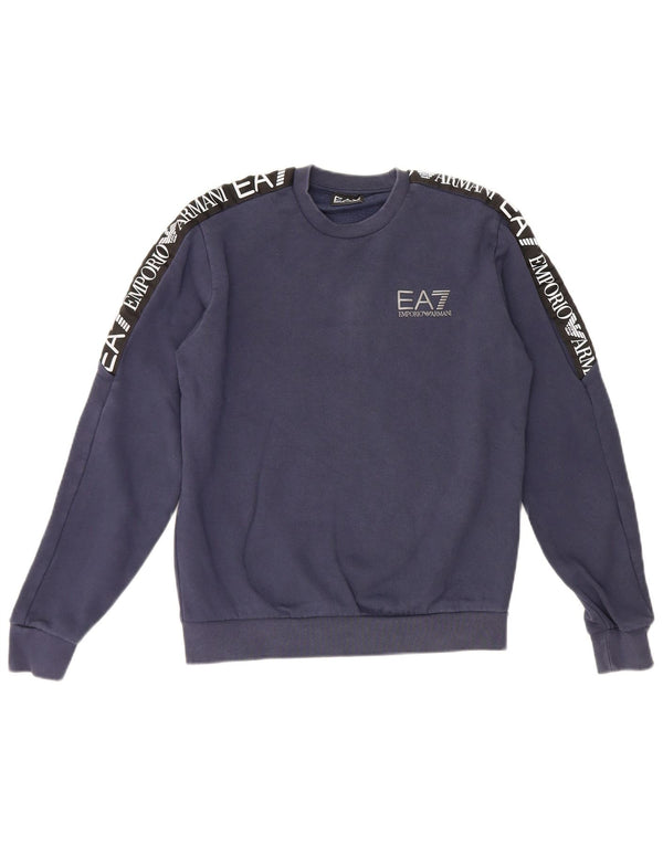 Emporio Armani Herre grafisk sweatshirt Jumper XS Navy Blue Colourblock