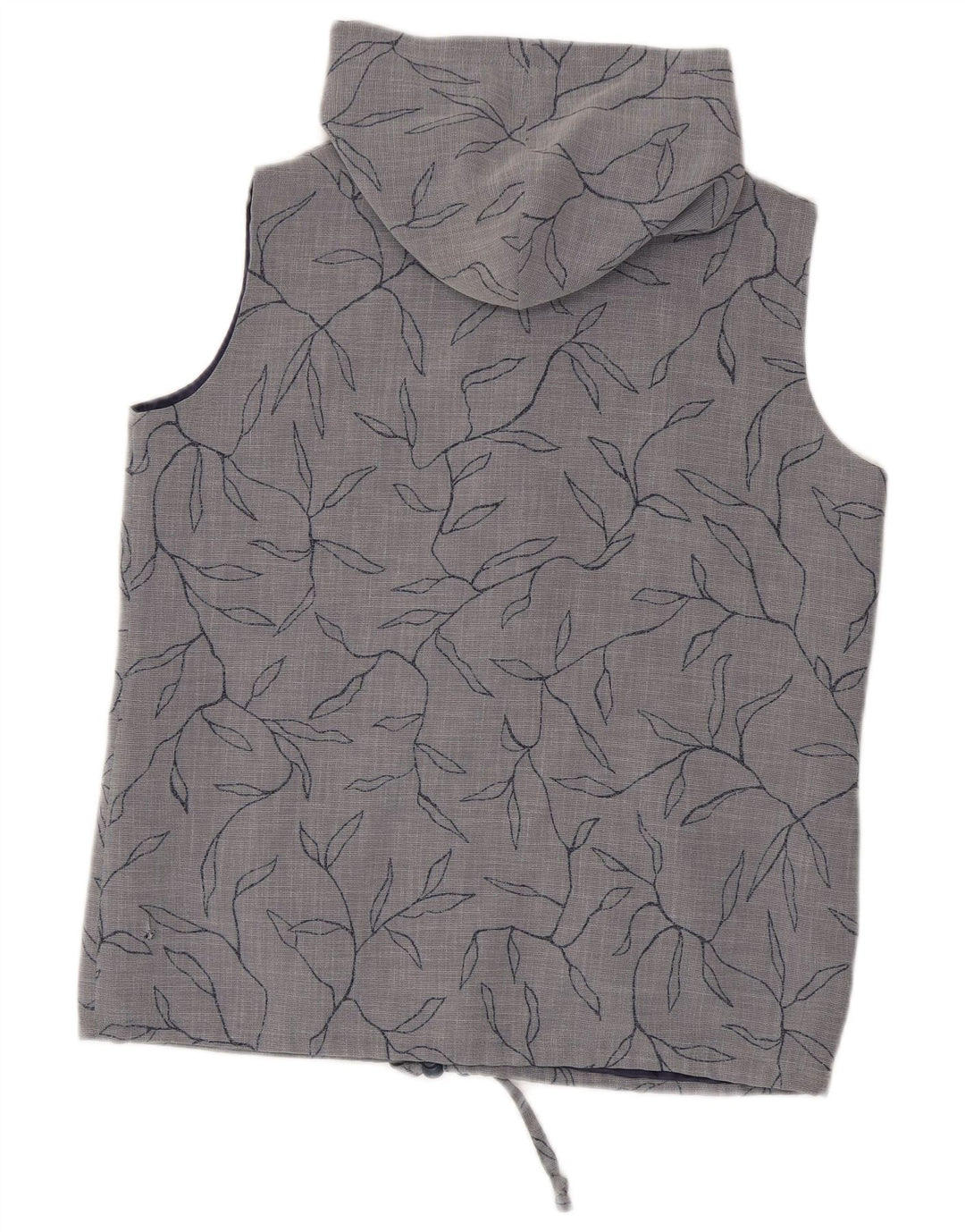 Max Pierre Dame Hooded Gilet UK 14 Large Grey Floral Polyester