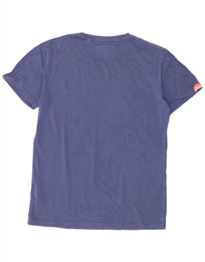 SUPERDRY Herre T-Shirt Top Medium Blue Bomuld