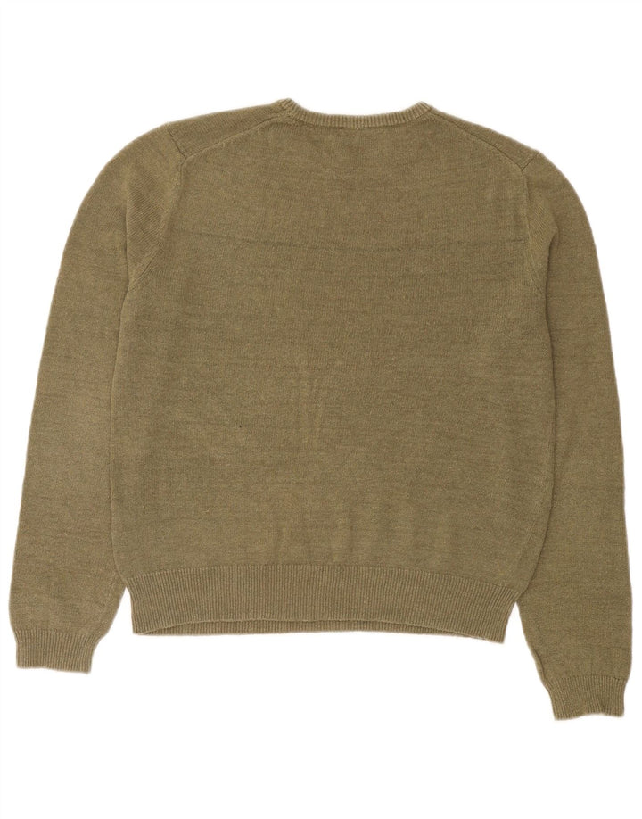 Zara Dame Jumper Sweater UK 14 Medium Khaki Bomuld
