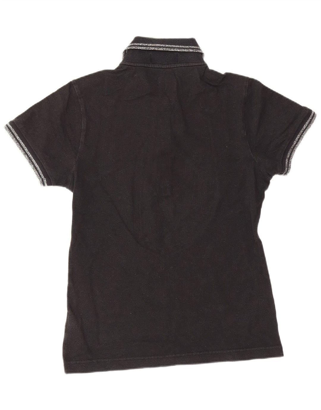 Fred Perry Dame Polo Shirt UK 10 Small Black Bomuld