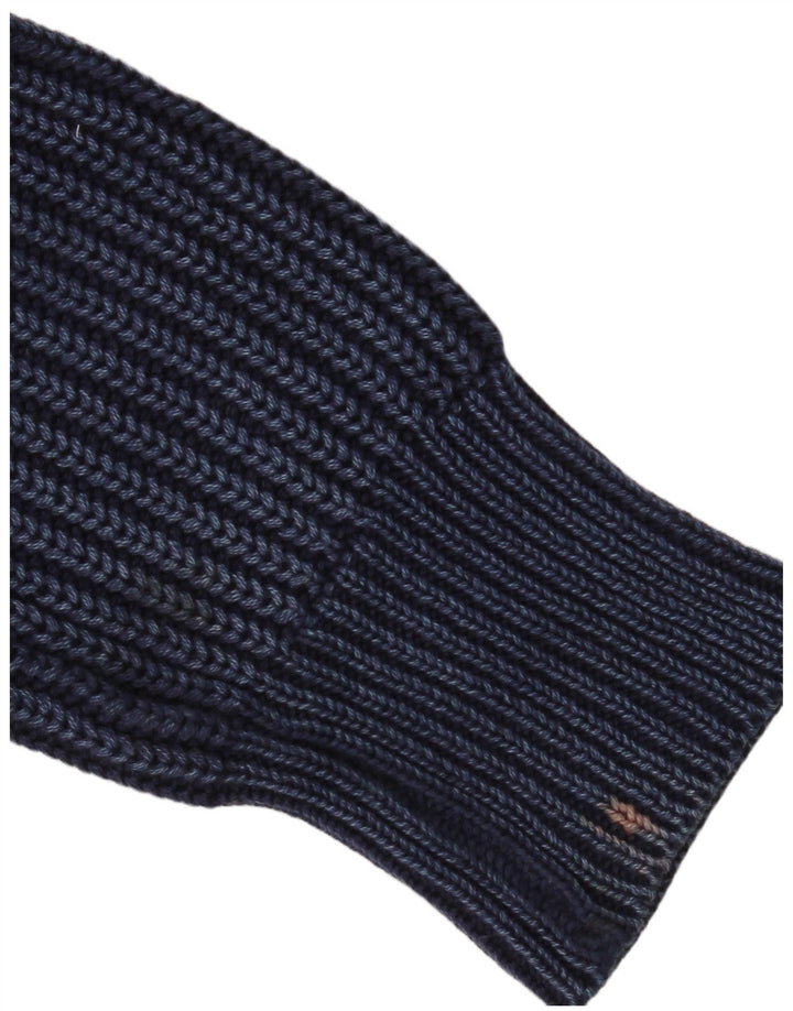 Replay Dame Turtle Neck Jumper Sweater UK 14 Medium Navy Blue Bomuld