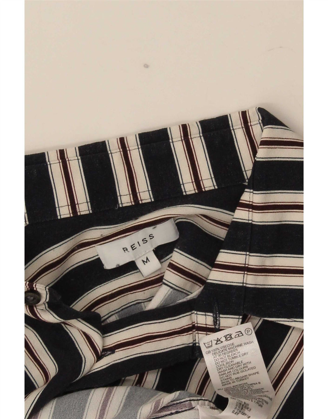 Reiss herreskjorte medium marineblå stribet viskose