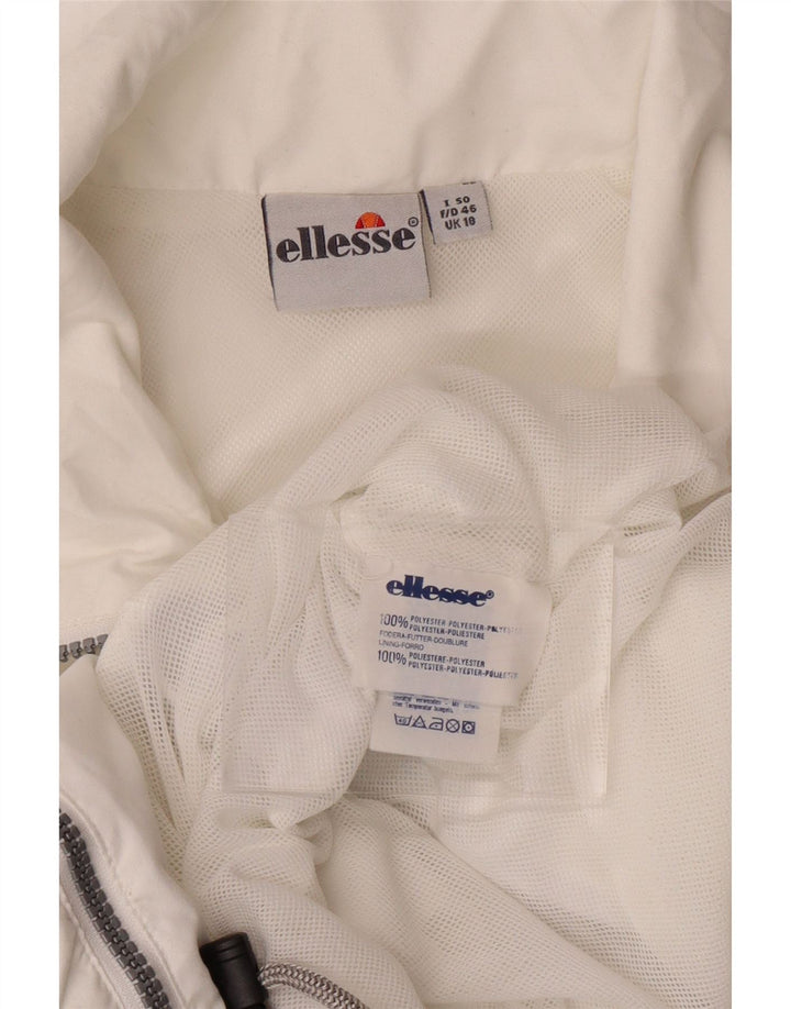 ELLESSE Womens Rain Jacket UK 18 XL White Polyester Vintage Ellesse and Second-Hand Ellesse from Messina Hembry 