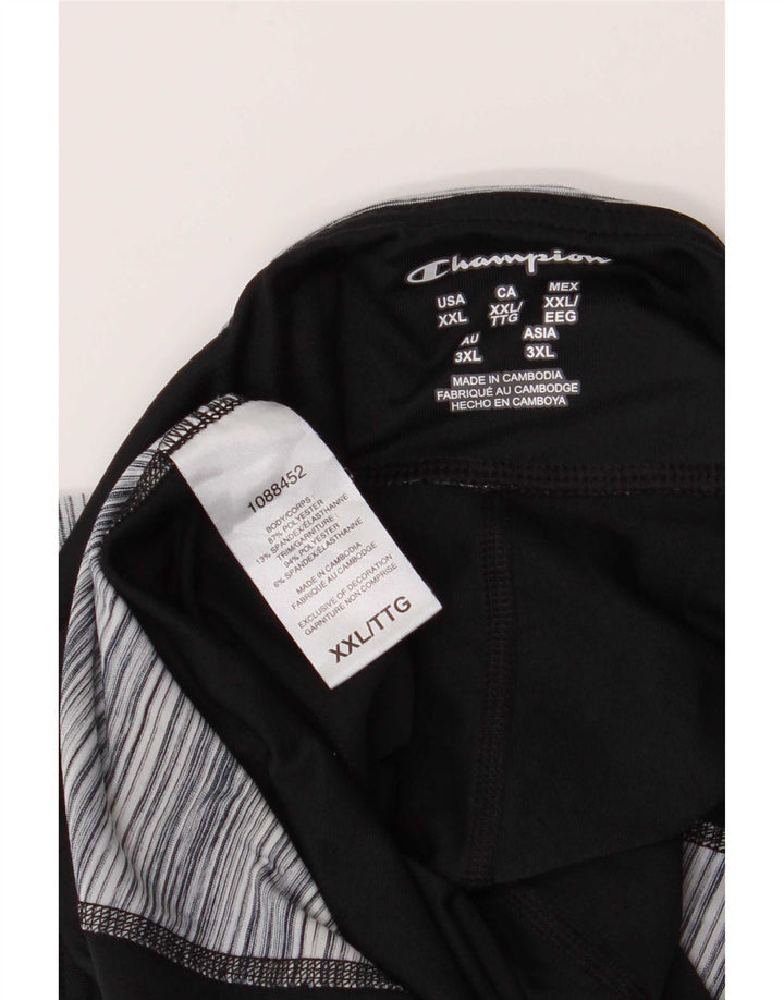 Champion Dame Capri Leggings UK 20 2XL Sort Nålestribet Polyester