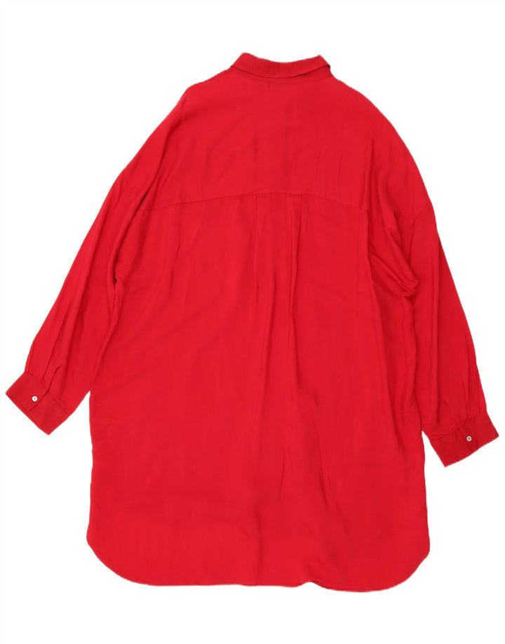 Zara Oversized skjortekjole til kvinder UK 18 XL Rød