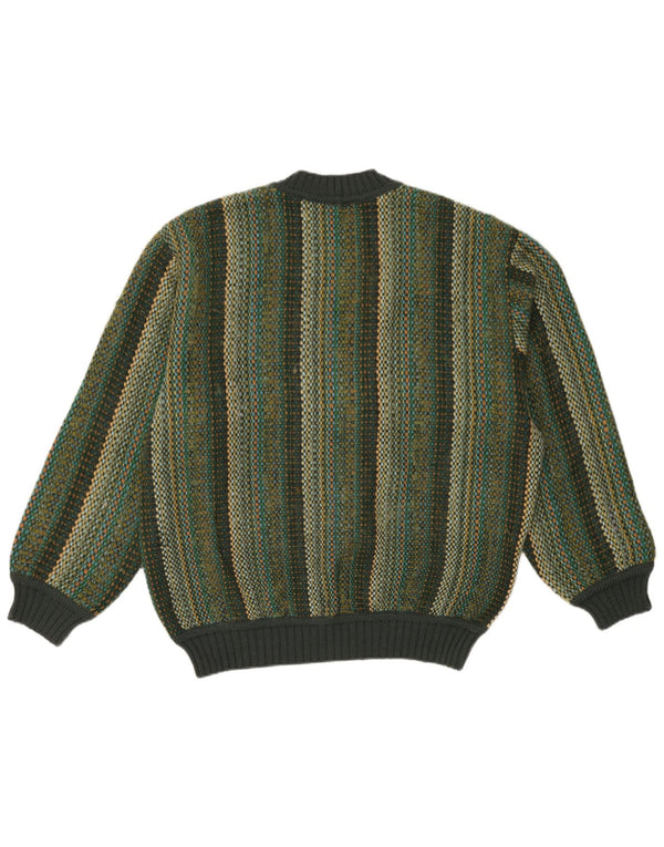 Rosella Herre Crew Neck Jumper Sweater XL Grøn Stribet