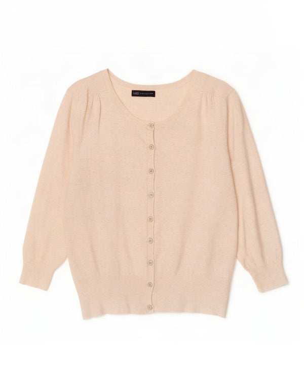 Marks & Spencer 3/4-ærmet Bolero Jumper UK 12 Medium Beige Flecked