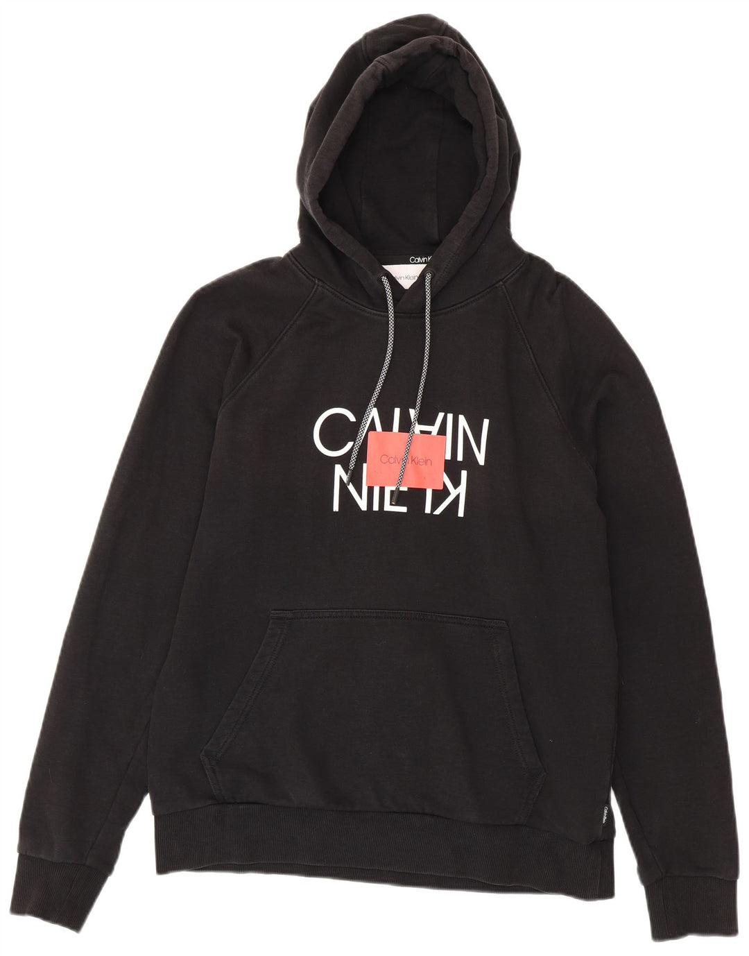 Calvin Klein Grafisk hættetrøje til mænd mellem sort bomuld