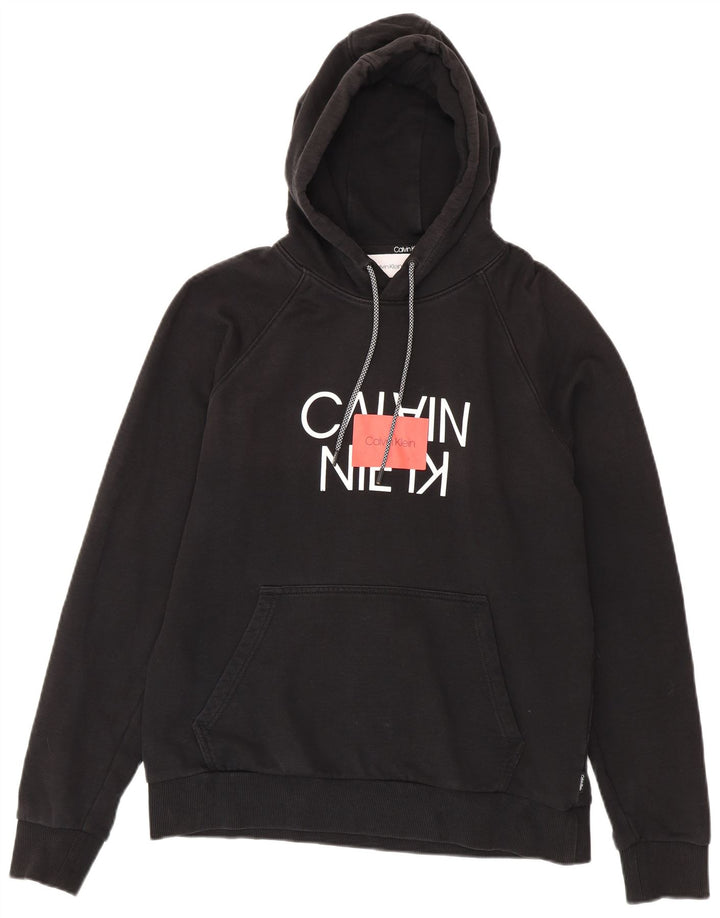 Calvin Klein Grafisk hættetrøje til mænd mellem sort bomuld