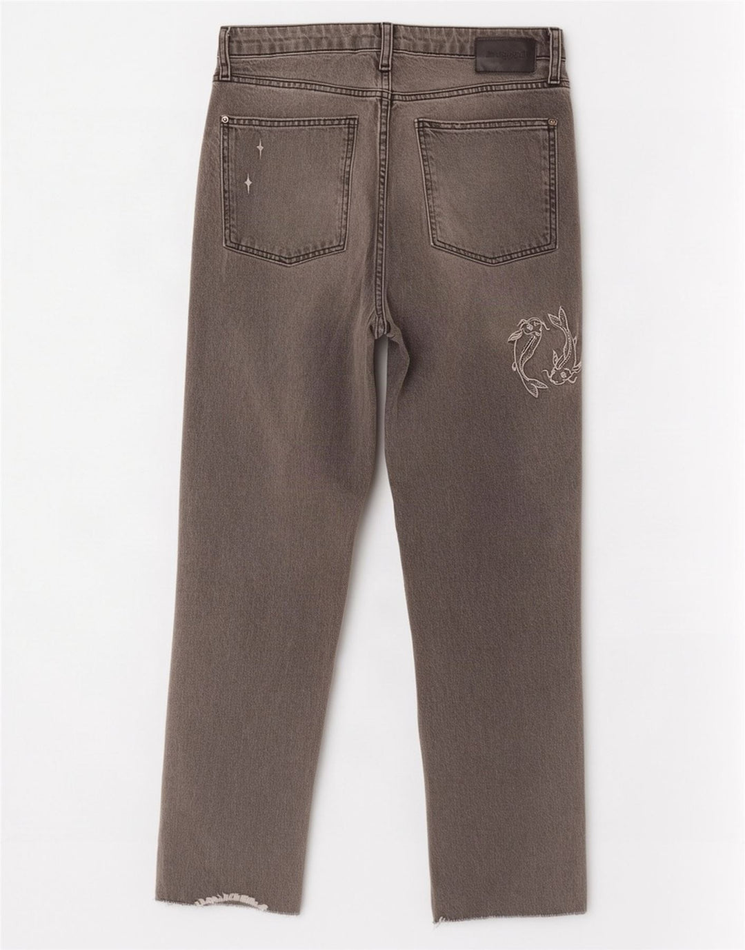 Desigual kvinders abstrakt mønster lige jeans EU 42 Large W32 L28 Grå