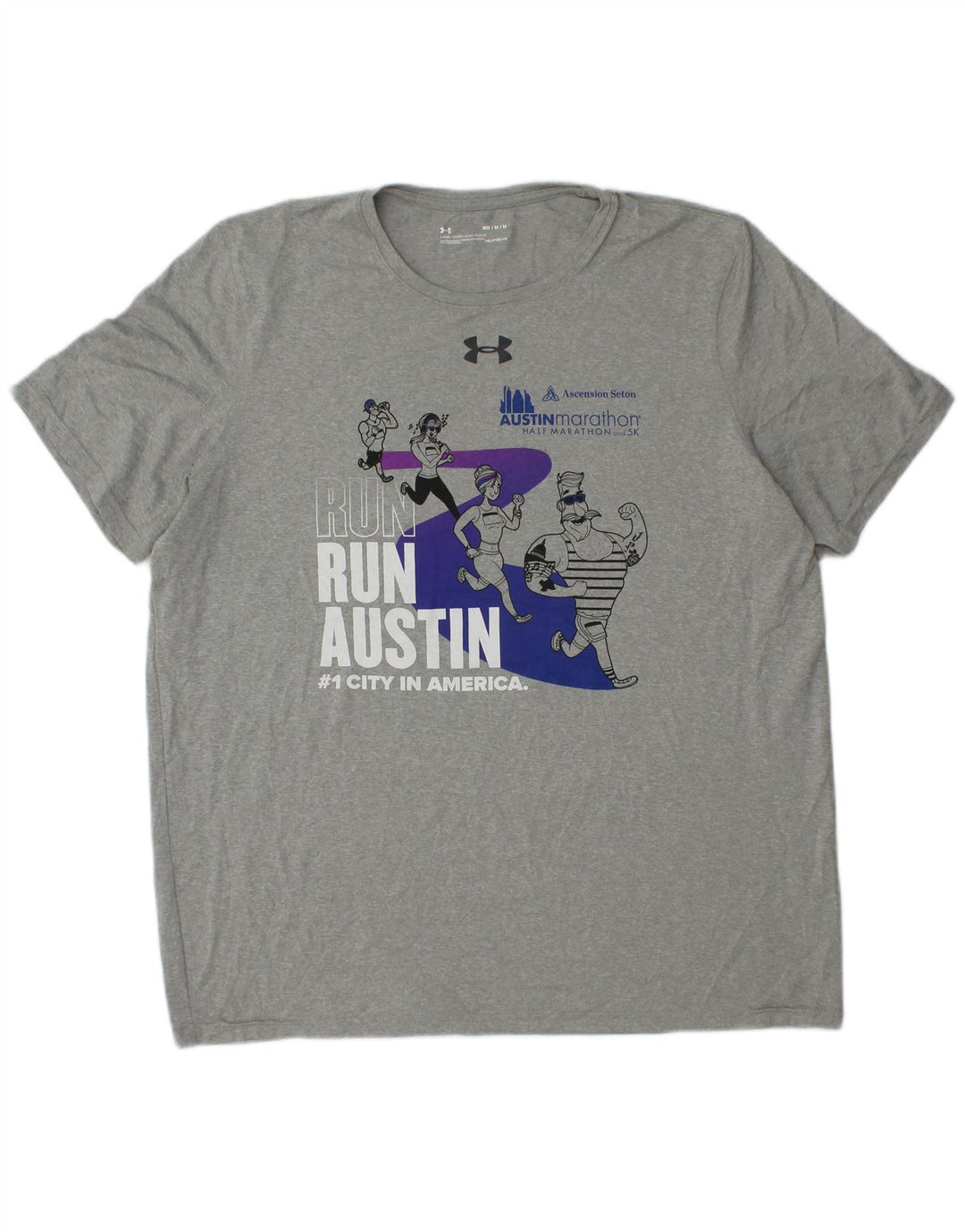 UNDER ARMOUR Herre Heat Gear Grafisk T-Shirt Top Medium Grå