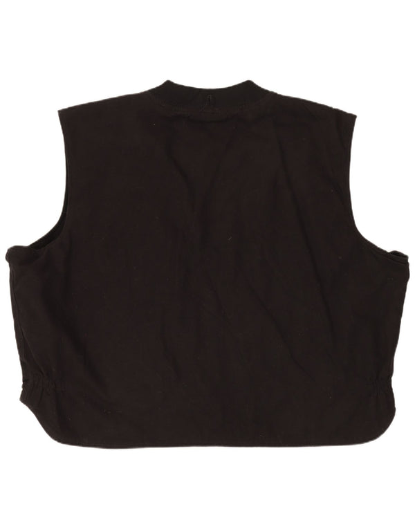 Vintage Herre Gilet UK 50 5XL Sort Bomuld