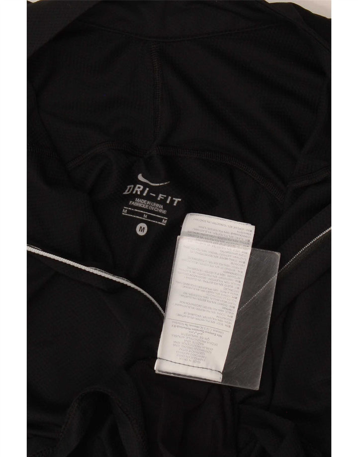 Nike Dame Dri Fit Pullover med lynlås-hals Træningsdragt Top UK 12 Medium Sort