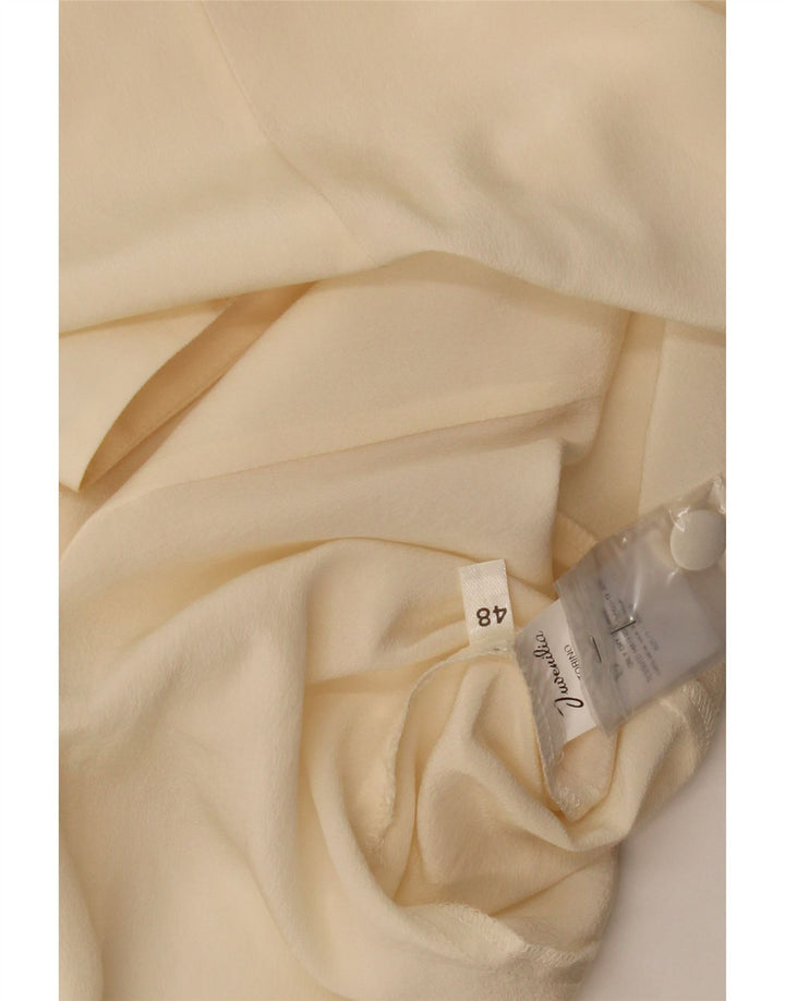 VINTAGE Dame Skjorte Bluse IT 48 XL Off White Silke