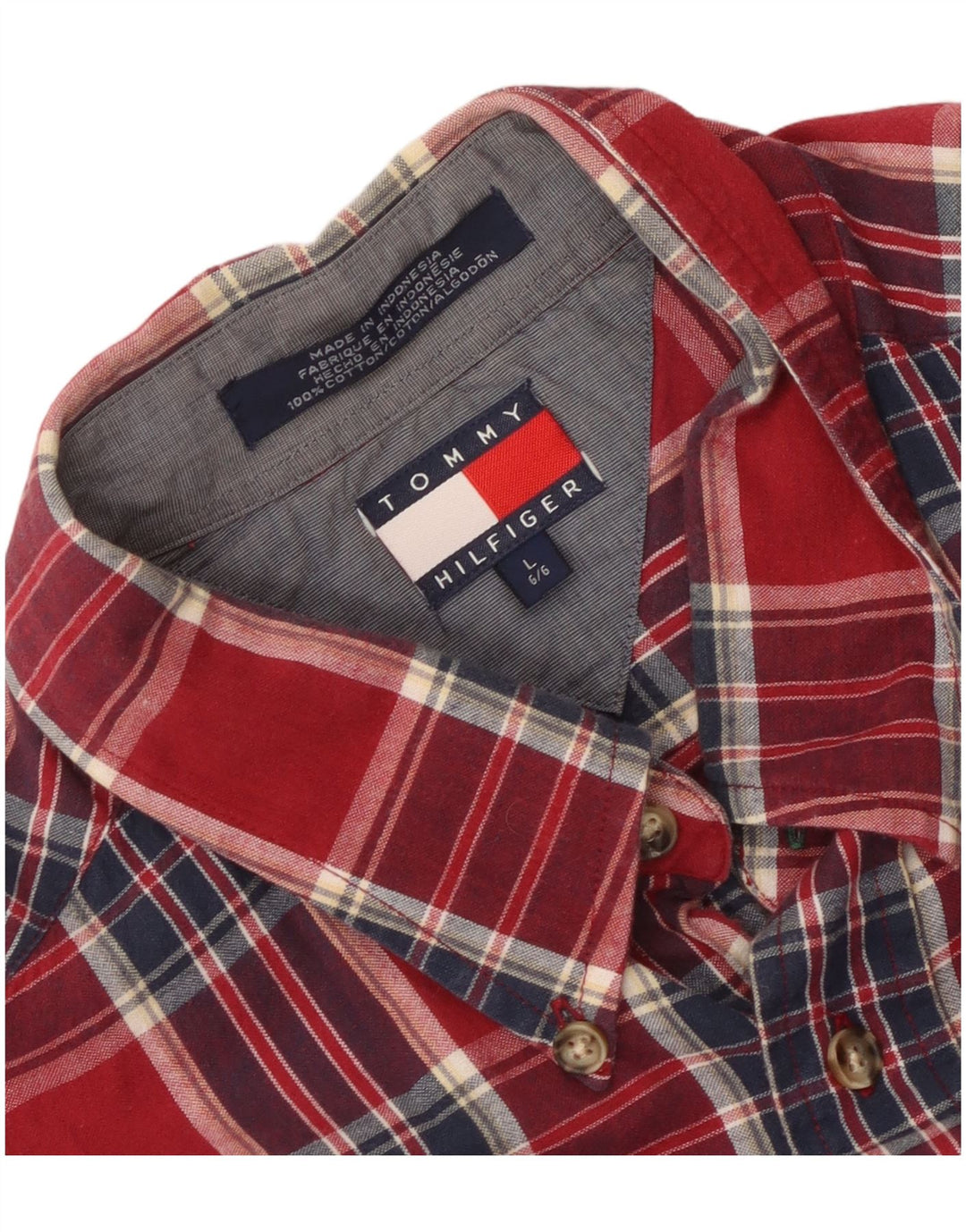 Tommy Hilfiger Herreskjorte Stor rød ternet bomuld