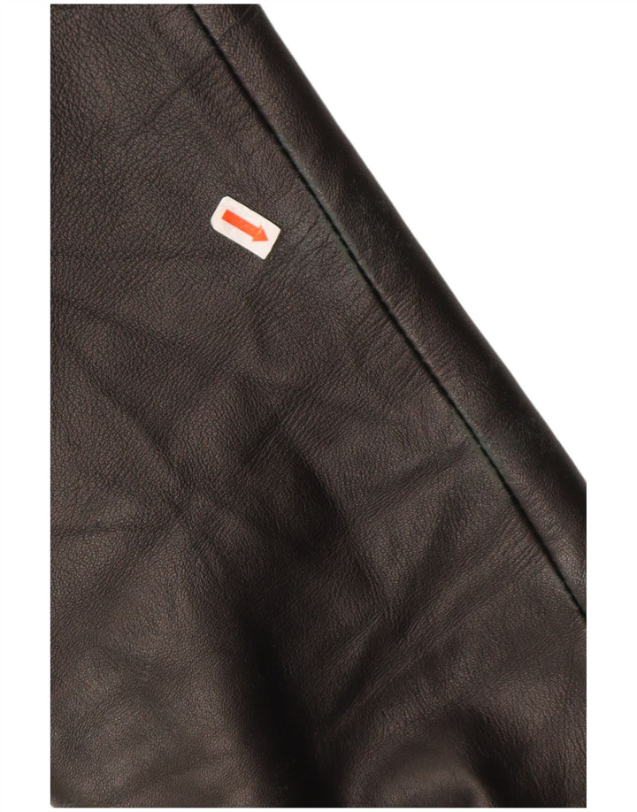 Vintage dame lynlås læderjakke IT 54 2XL brunt læder