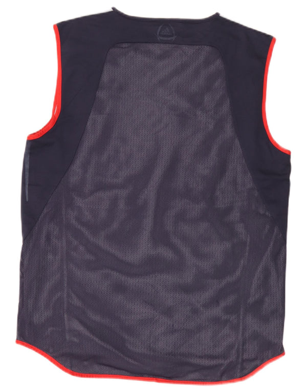 Adidas Herre Climacool Vest Top Large Navy Blue Colourblock Polyester