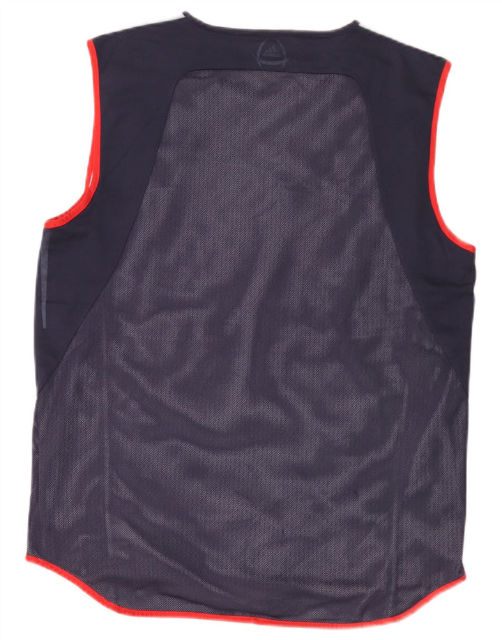 Adidas Herre Climacool Vest Top Large Navy Blue Colourblock Polyester