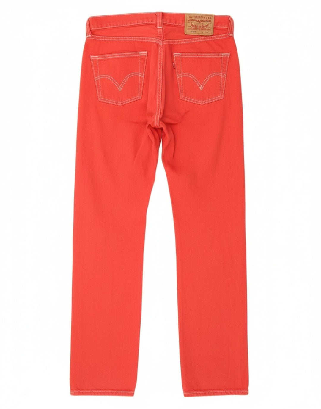 Levi's Dame 501 Straight Jeans W29 L32 Rød Bomuld