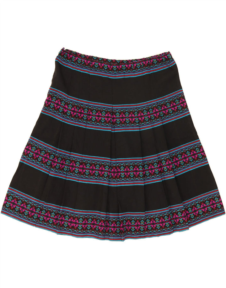 VINTAGE Womens Pleated Skirt W36 XL Black Striped Vintage Vintage and Second-Hand Vintage from Messina Hembry 