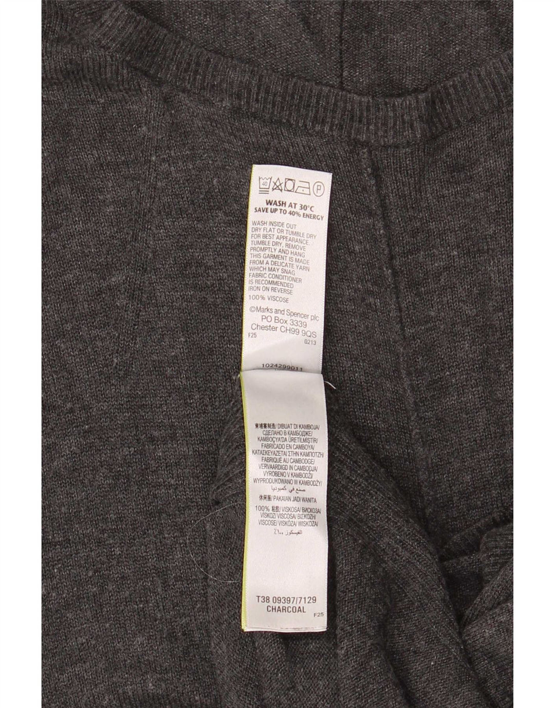 Marks & Spencer dametrøje med 3/4-ærmet bådhalstrøje UK 12 Medium Gre