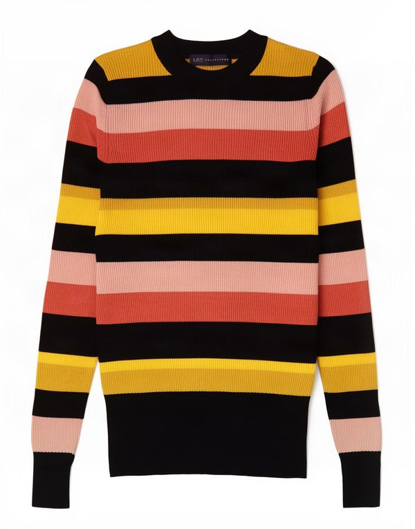 Marks & Spencer Dame sweater med rund hals DK 14 Stor Flerfarvet