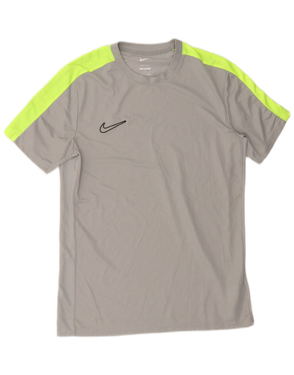 Nike Herre Dri Fit Slim Fit T-Shirt Top Stor Grå Colourblock Polyester