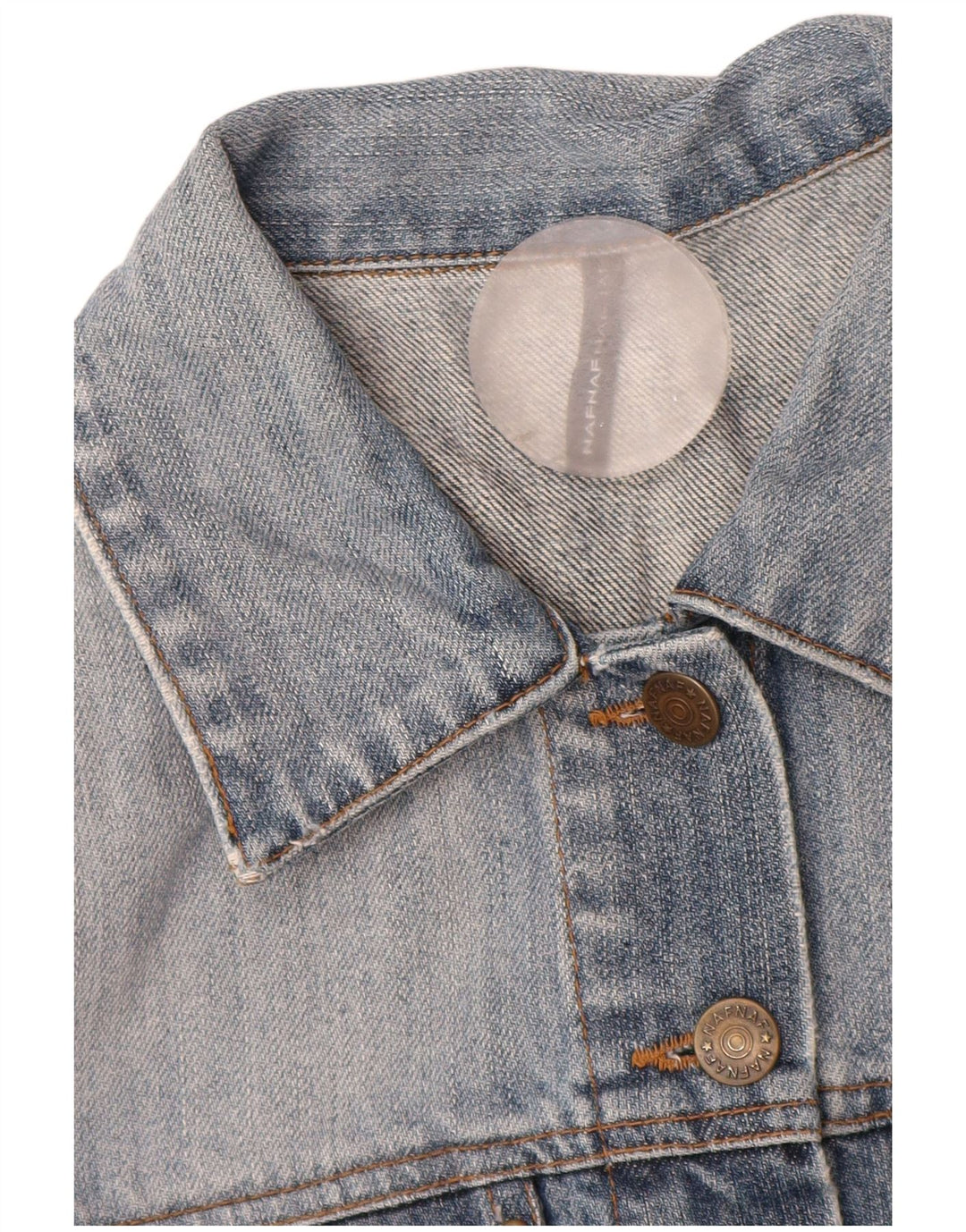 Naf Naf Dame denimjakke UK 12 Medium Blue Floral Bomuld