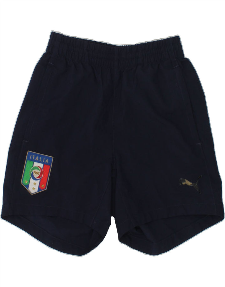 PUMA Boys Graphic Sport Shorts 7-8 Years Navy Blue | Vintage Puma | Thrift | Second-Hand Puma | Used Clothing | Messina Hembry 