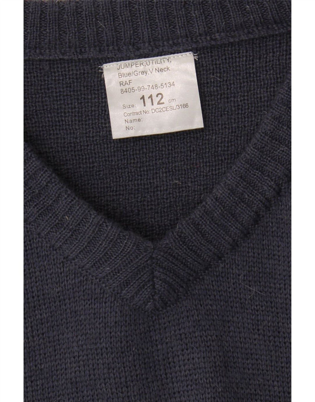 VINTAGE Mens V-Neck Jumper Sweater Large Navy Blue Wool Vintage Vintage and Second-Hand Vintage from Messina Hembry 