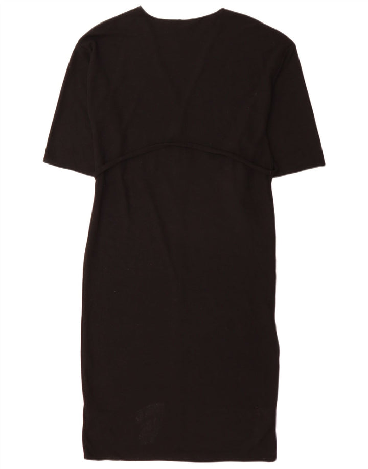 Zara Dame Oversized Maxi Dress UK 10 Small Black Polyester