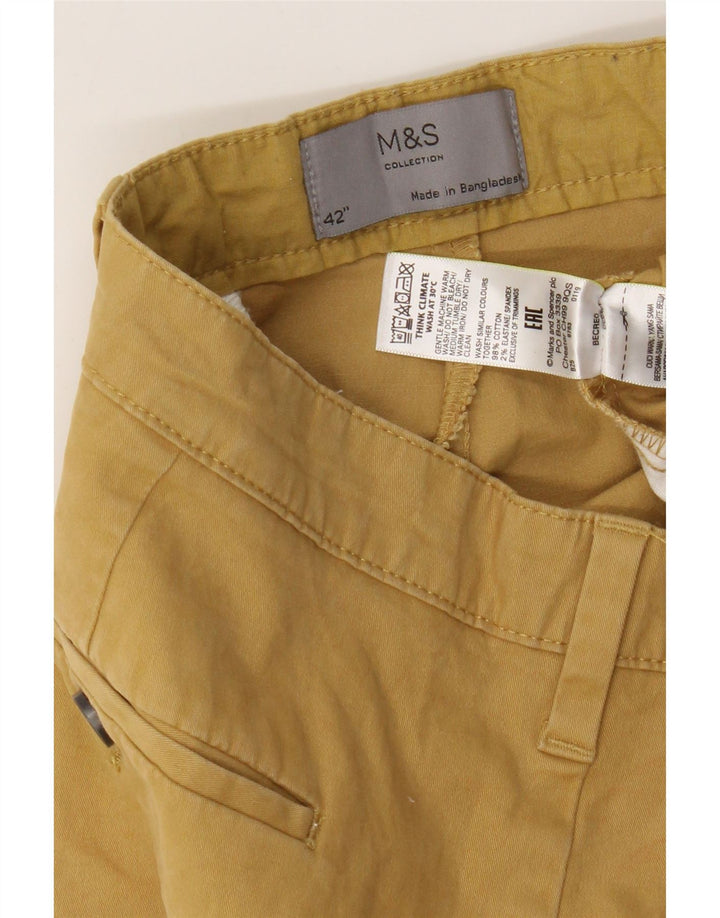 Marks & Spencer Herre Chino Shorts W42 2XL Gul Bomuld