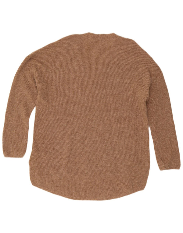 Marks & Spencer Dame Autograph V-hals Jumper Sweater UK 14 Medium Beige