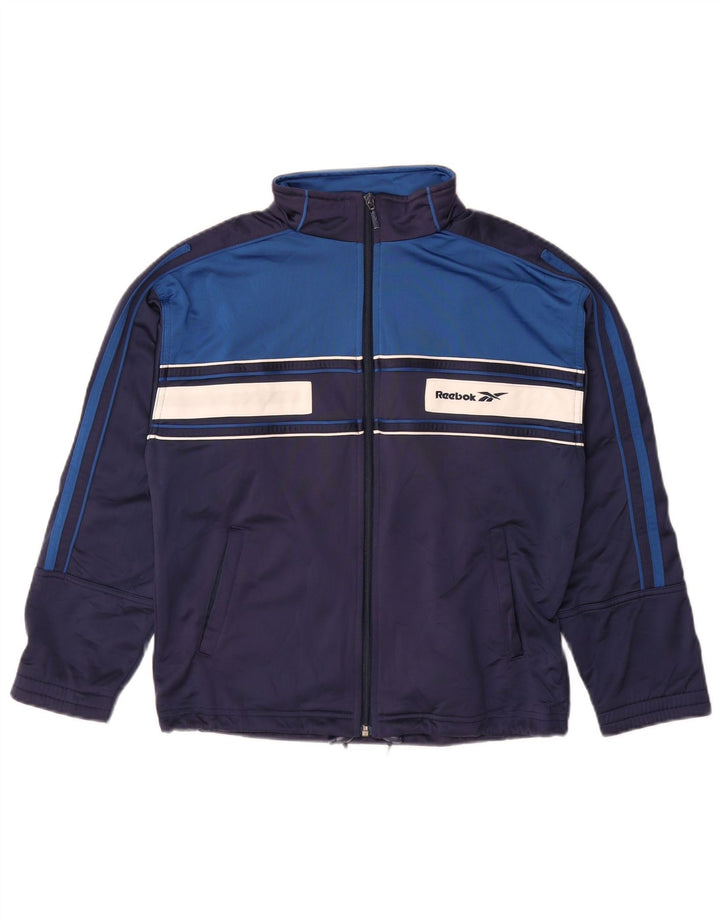 Reebok Boys Tracksuit Topjakke 11-12 år XL Navy Blue Colourblock