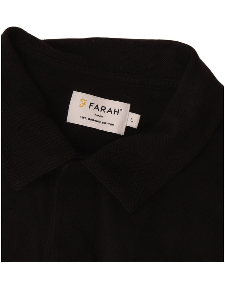 Farah Langærmet Polo Shirt til mænd Stor sort bomuld