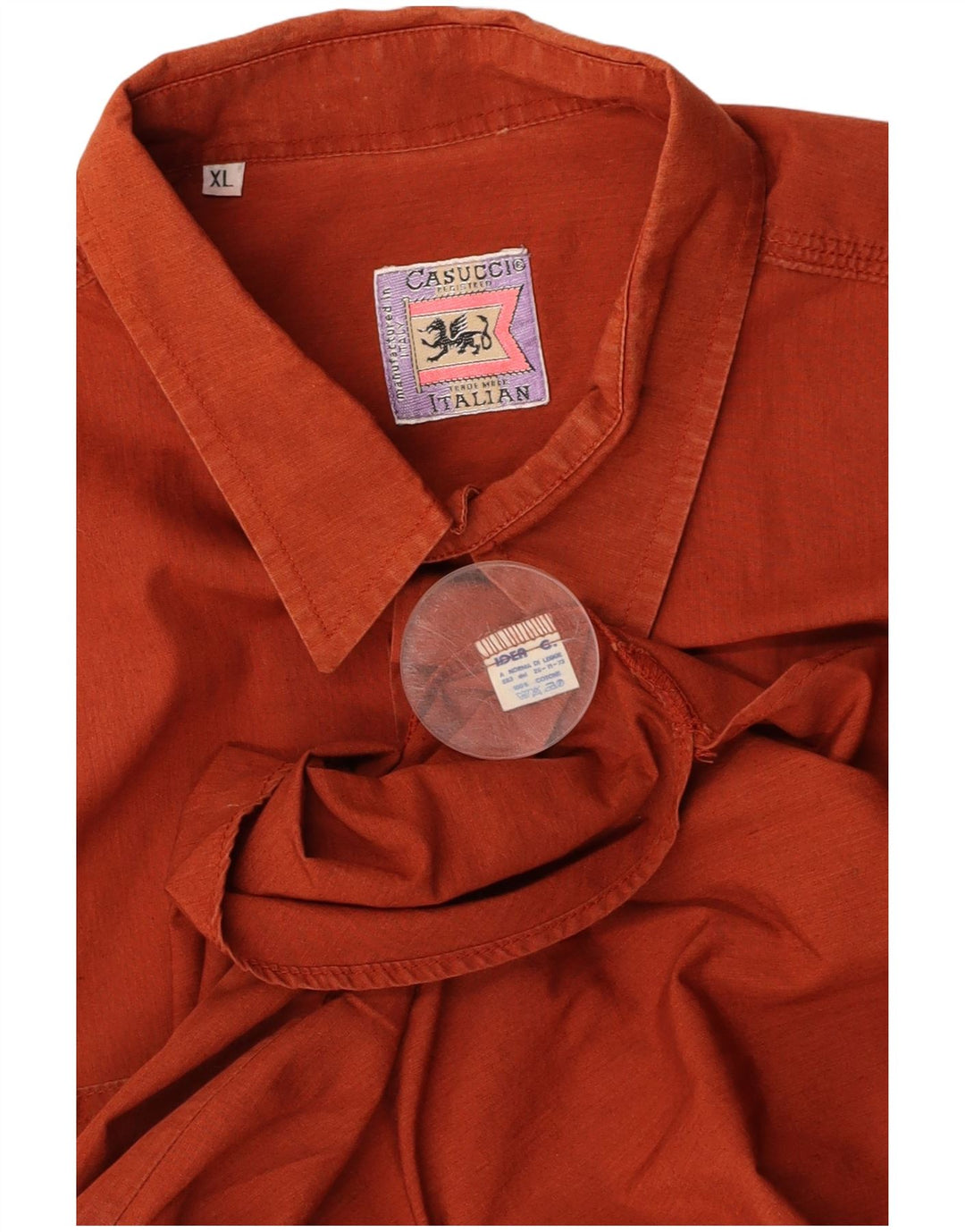 CASUCCI Kortærmet Herreskjorte XL Orange Bomuld