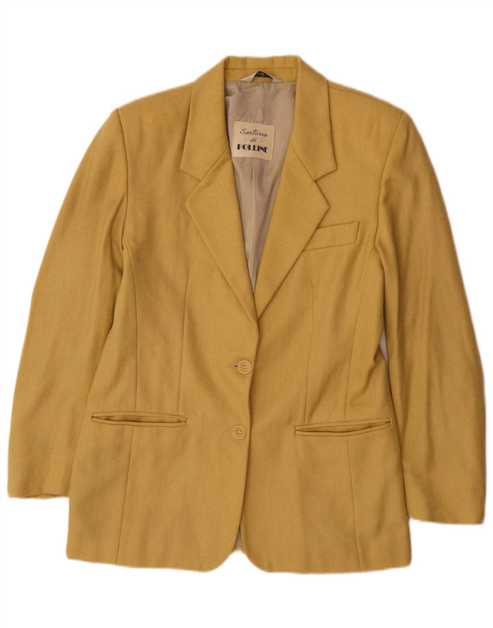 Pollini Dame Sartoria 2 Button Blazer Jacket IT 44 Medium Gul