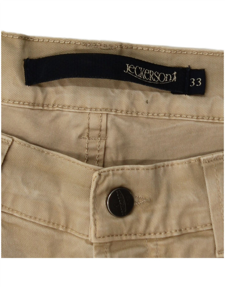 JECKERSON Mens Straight Jeans W33 L30  Beige Cotton