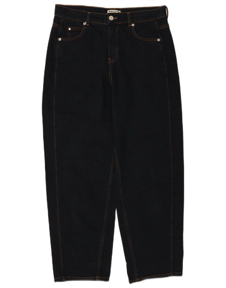 WHISTLE Kvinders tilspidsede cropped jeans W30 L27 marineblå bomuld