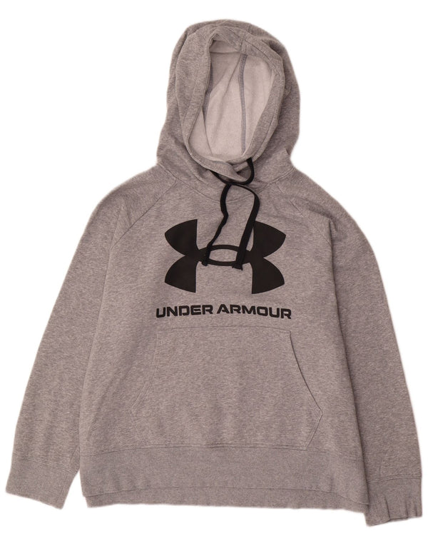 Under Armour Grafisk Oversized Hoodie Jumper til kvinder UK 18 XL Grå Bomuld