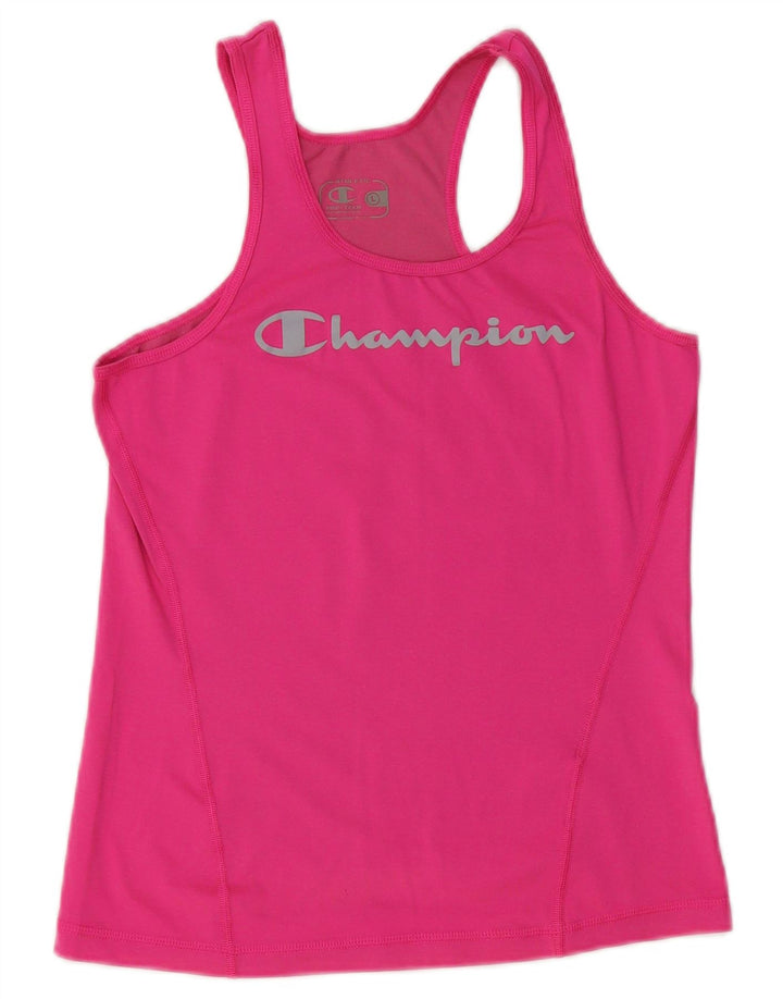 CHAMPION Dame Grafisk T-Shirt Top UK 14 Large Pink