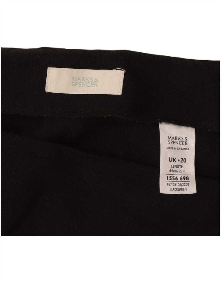 Marks & Spencer Pencil Nederdel til kvinder UK 20 2XL W40 Sort Polyester